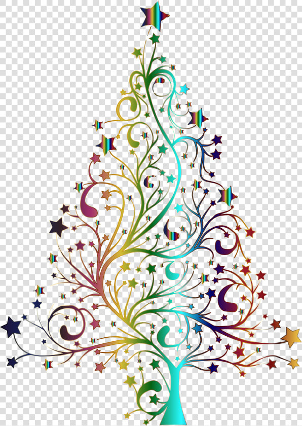 Starry Christmas Tree Prismatic No Background Clip   Christmas Images No Background  HD Png DownloadTransparent PNG