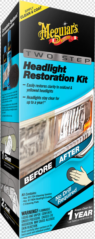 Transparent Headlights Png   Meguiar  39 s Two Step Headlight Restoration Kit  Png DownloadTransparent PNG