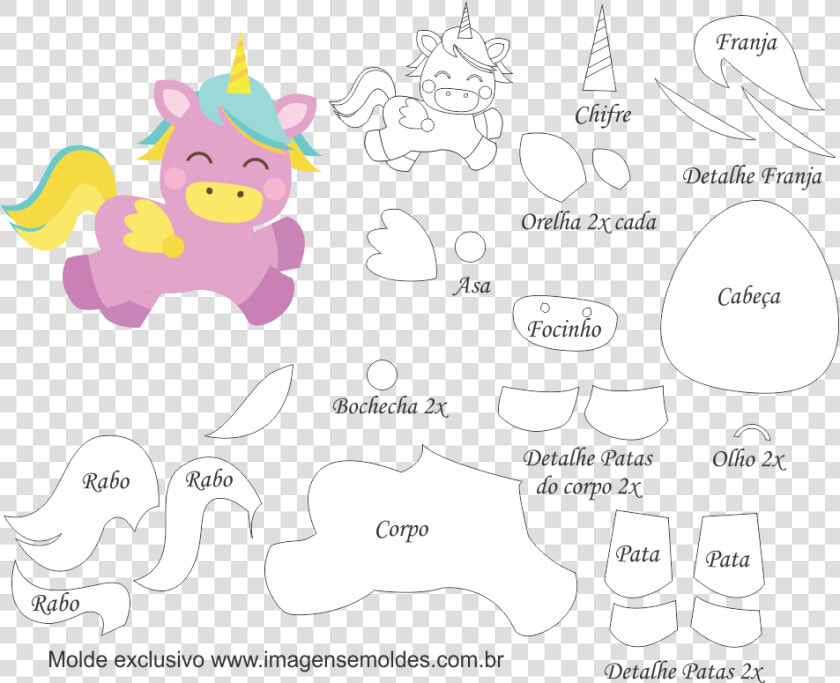 Molde De Unicornio Em Eva  HD Png DownloadTransparent PNG