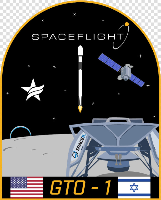 Spaceflight Gto 1 Mission Patch   Beresheet Mission Patch  HD Png DownloadTransparent PNG