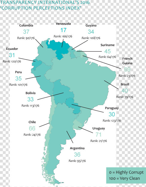 Corruption Perceptions Index South America   Atlas  HD Png DownloadTransparent PNG