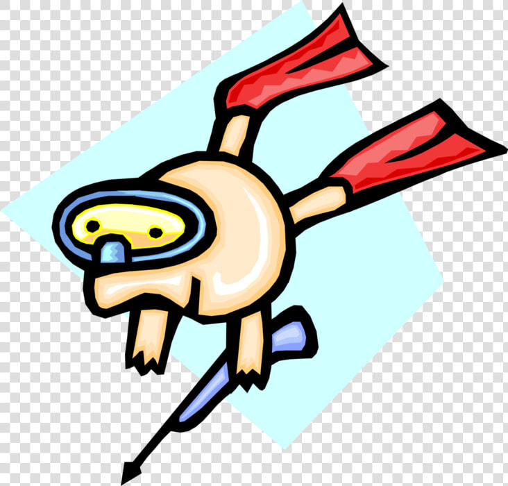 Vector Illustration Of Underwater Diver Snorkeling   Snorkeling Cartoon  HD Png DownloadTransparent PNG