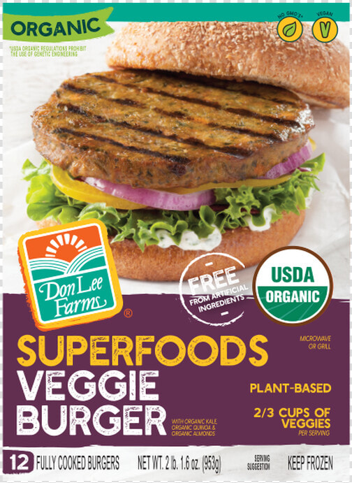 Don Lee Farms Superfoods Veggie Burger  HD Png DownloadTransparent PNG