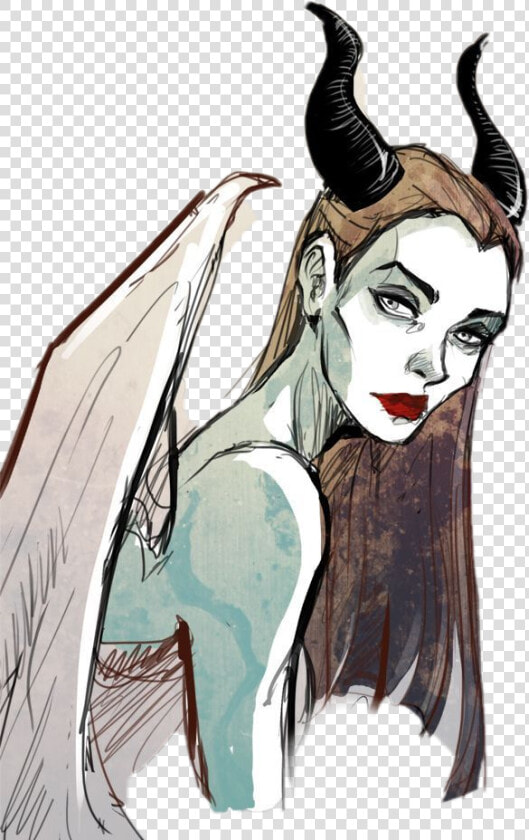  disney  maleficent  malefica   Maleficent Long Hair Sketch  HD Png DownloadTransparent PNG