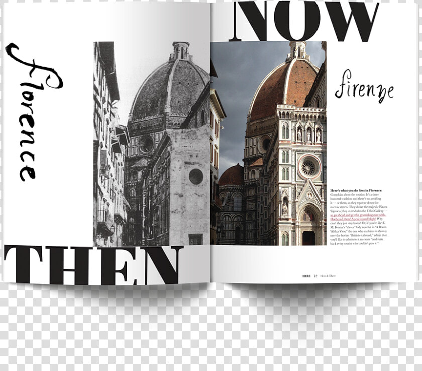 Here And There Is A Two sided Magazine Highlighting   Florence Cathedral  HD Png DownloadTransparent PNG