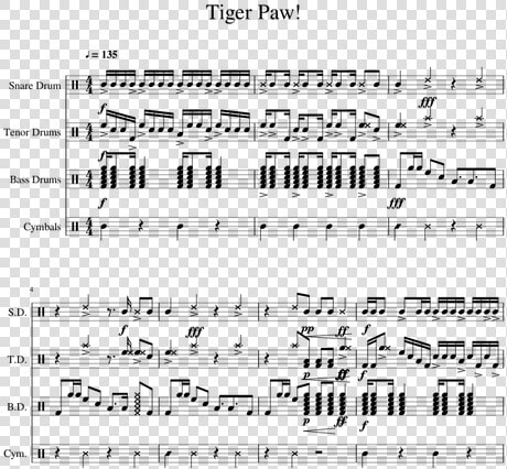 Triplet Diddle Sheet Music Snare  HD Png DownloadTransparent PNG