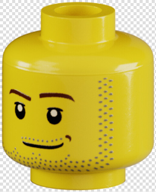 Genuine Lego® Head With Stubble   Plastic Bottle  HD Png DownloadTransparent PNG