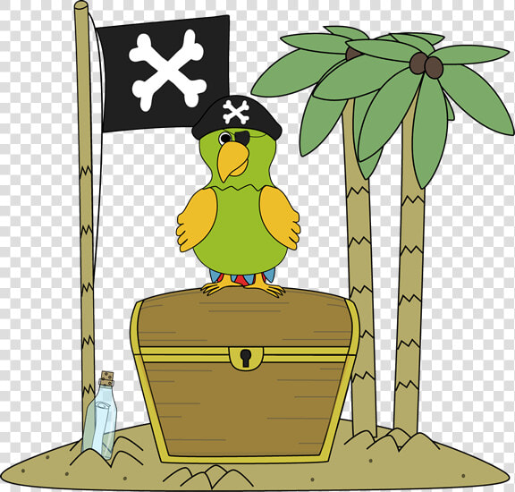 Pirate Flag And Parrot On An Island   Treasure Island Clip Art  HD Png DownloadTransparent PNG