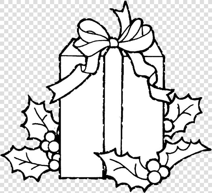 Coloring Page Present Christmas Gifts   Christmas Gift Black And White  HD Png DownloadTransparent PNG