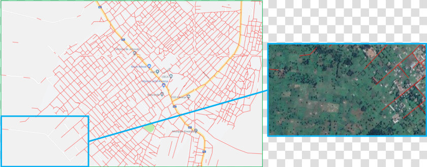 Orbital Insight Road Lines Match Osm   Map  HD Png DownloadTransparent PNG