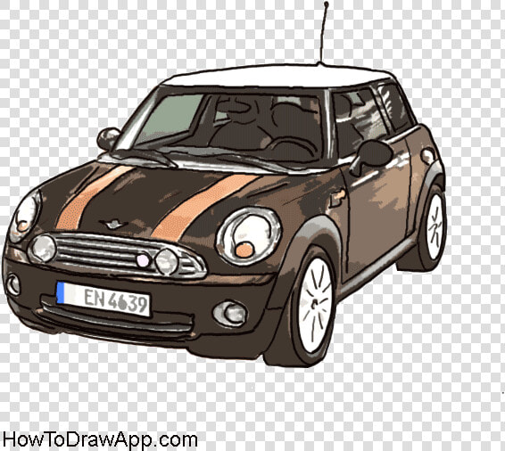 How To Draw An Old Fashioned Car   Mini Cooper Car Drawing  HD Png DownloadTransparent PNG