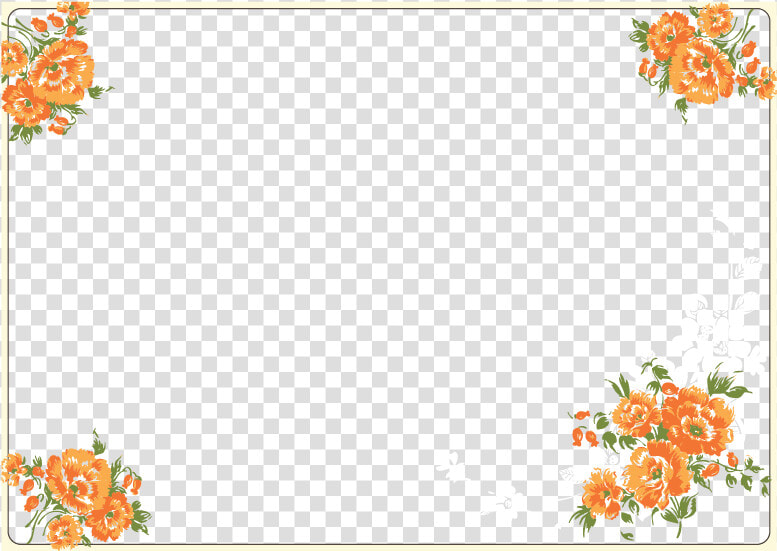 Vector Watercolor Flowers Border 811 552 Transprent   Transparent Orange Flower Border  HD Png DownloadTransparent PNG