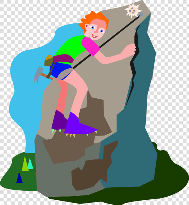 Vector Illustration Of Mountain Climber Uses Rope To   Illustration  HD Png DownloadTransparent PNG