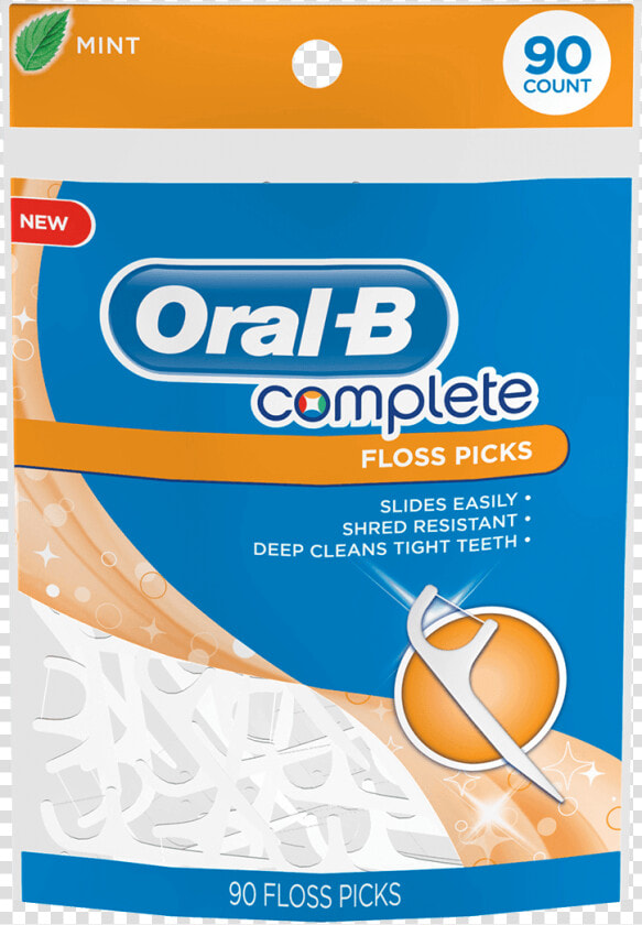 Oral b Complete Mint Floss Picks   Oral B Tooth Floss  HD Png DownloadTransparent PNG