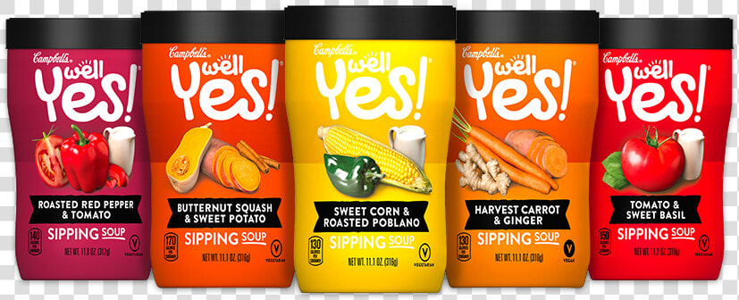 Well Yes Sipping Soups Product Line up   Carbonated Soft Drinks  HD Png DownloadTransparent PNG