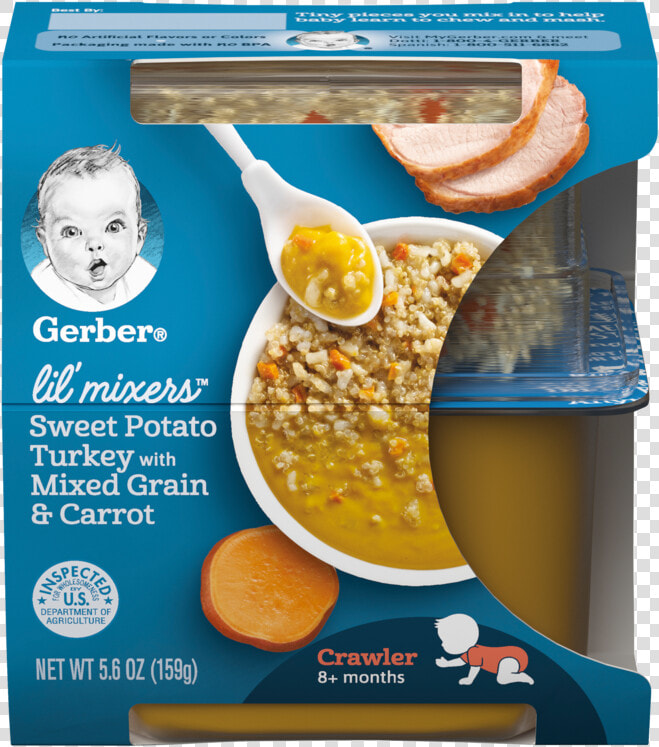 Sweet Potato Turkey With Mixed Grain  amp  Carrot   Gerber Baby Food Stages  HD Png DownloadTransparent PNG