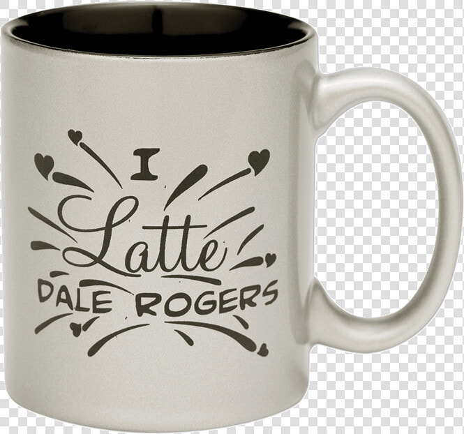 Silver Coffee Mug With Text I Latte Dale Rogers   Beer Stein  HD Png DownloadTransparent PNG