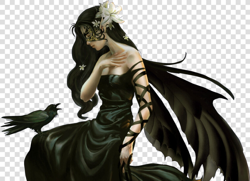 Gothic Fairies And Dragons   Png Download   Crow Artwork Wallpaper Iphone  Transparent PngTransparent PNG