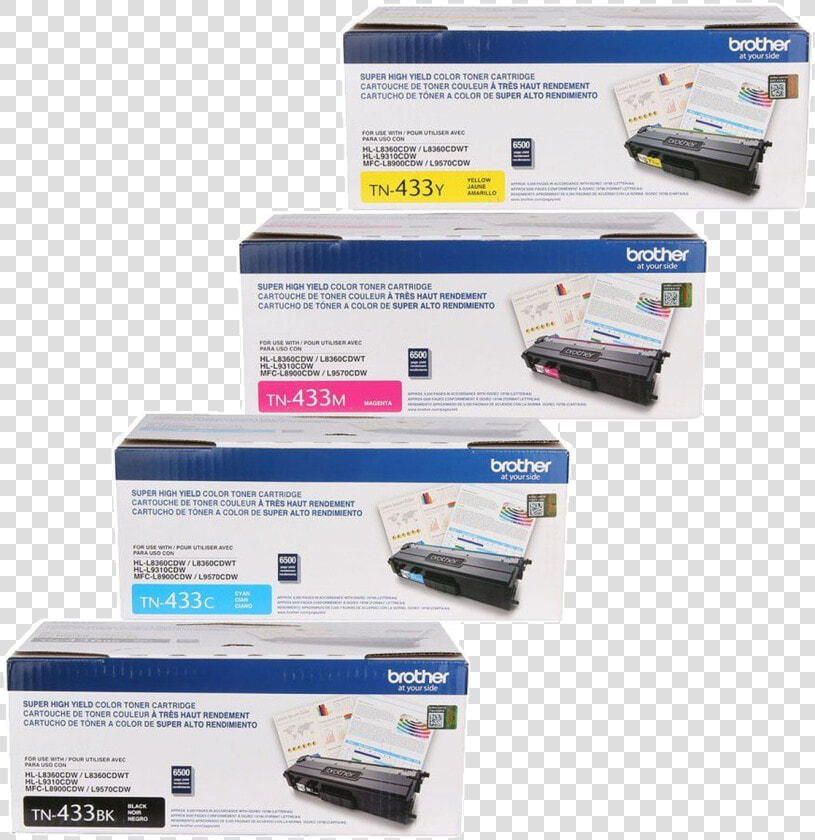 Original Brother Tn 433 Toner Cartridge Set Tn 433bk   HD Png DownloadTransparent PNG