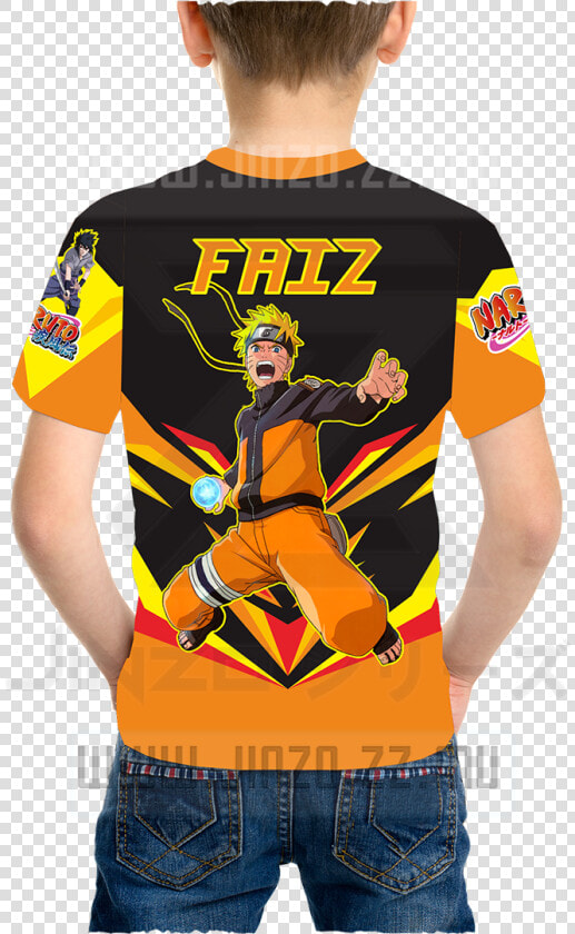 Kids Naruto Team 7 Fullprint Tee Shirt Printed With   White Plain Back Shirt Boy  HD Png DownloadTransparent PNG