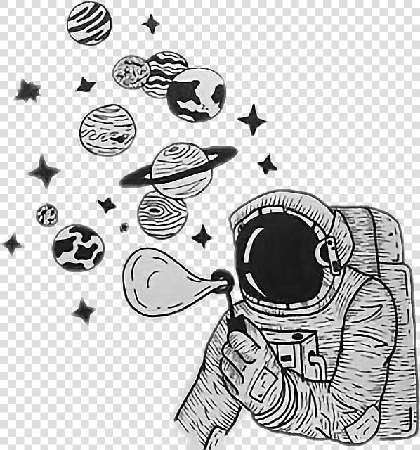 Transparent Astronaut Clipart Black And White   Black And White Space Drawing  HD Png DownloadTransparent PNG