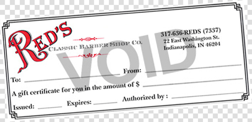 Reds Gift Certificates   Red  39 s Barber Shop  HD Png DownloadTransparent PNG