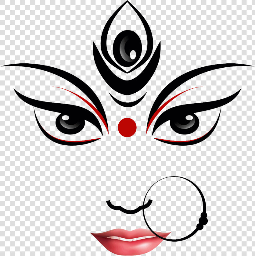 Navratri Png Clipart   Durga Maa Face Drawing  Transparent PngTransparent PNG