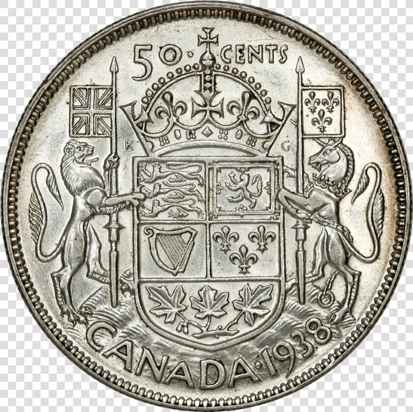 1938 Canada 50 Cent Silver Km   50 Cents Canada 1953  HD Png DownloadTransparent PNG