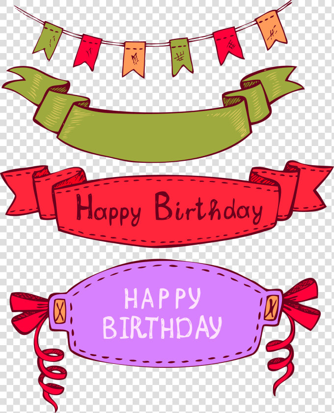 Bunting Vector Red   Digital Background Banner Happy Birthday  HD Png DownloadTransparent PNG