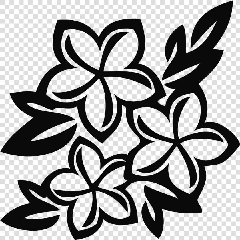 Flowers Clipart Black And White Hawaiian Flowers   Black And White Flowers Clip Art  HD Png DownloadTransparent PNG