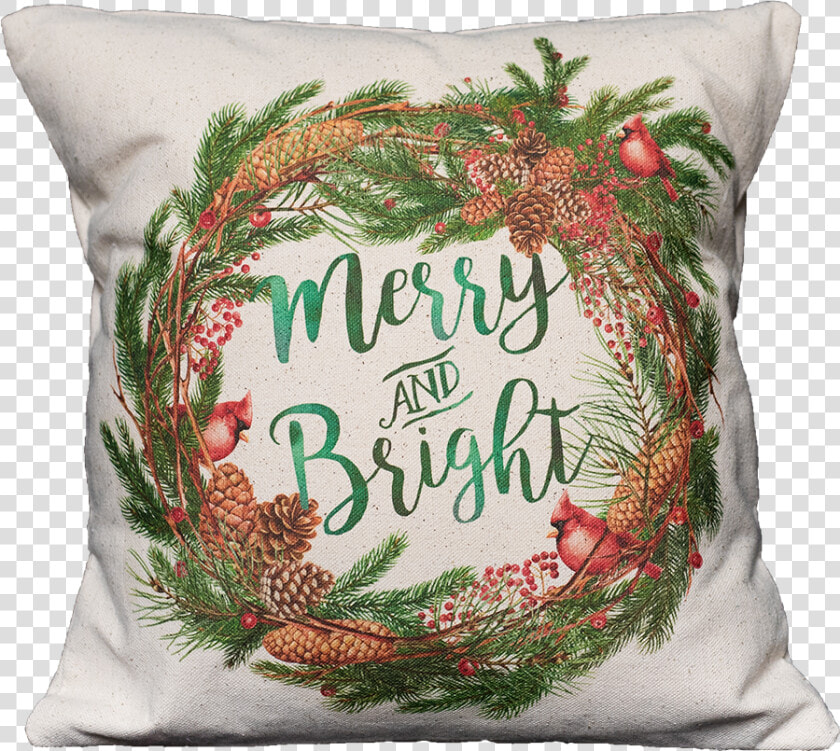 Merry  amp  Bright   Cushion  HD Png DownloadTransparent PNG