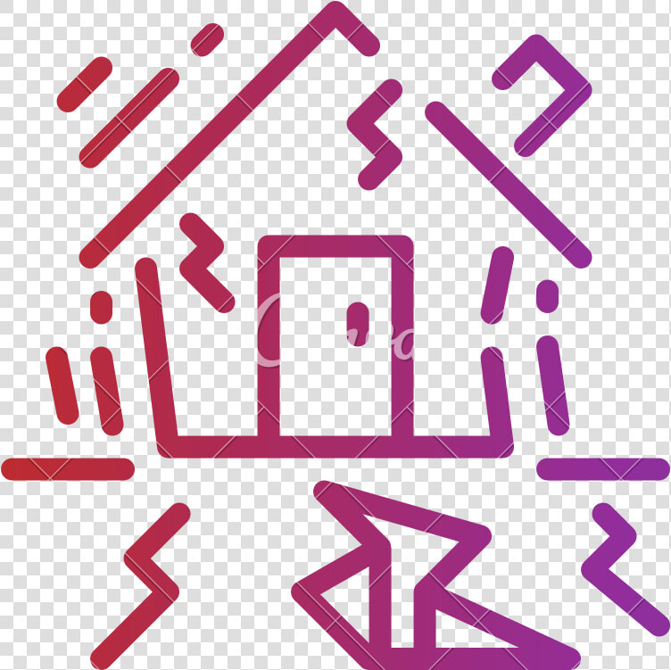 Cracked Buildings Disaster Nature   Earthquake Icon Png  Transparent PngTransparent PNG