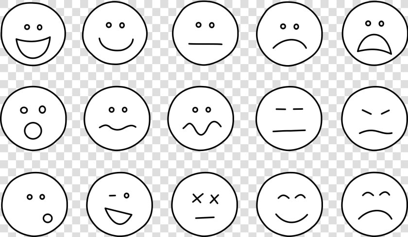 Smiley Big Image Png   Free Clipart Emotions Faces Black And White  Transparent PngTransparent PNG