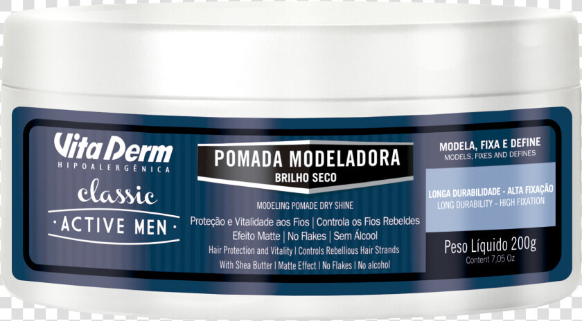 Pomada Modeladora Brilho Seco 200g   Vita Derm  HD Png DownloadTransparent PNG