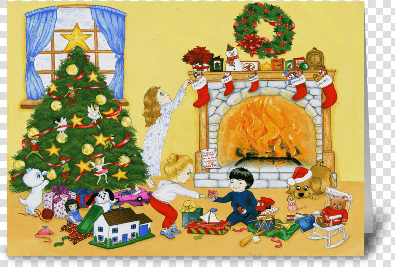 A Magical Christmas Morning Greeting Card   Christmas Tree  HD Png DownloadTransparent PNG