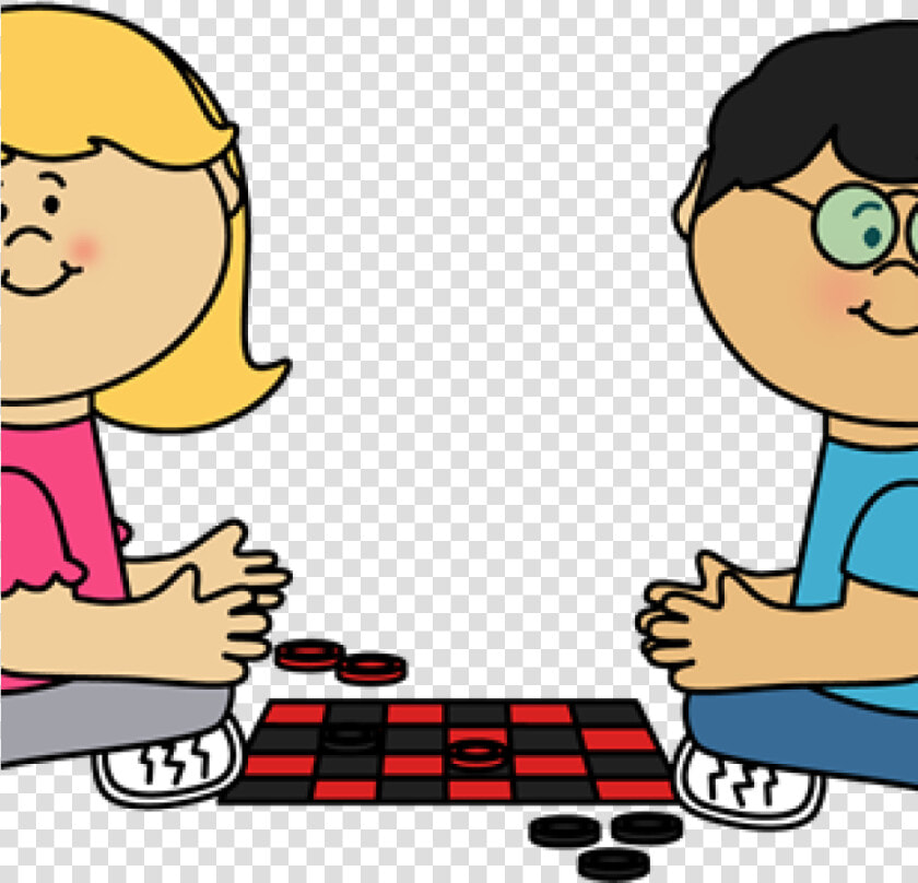 Play Clip Art Kids Playing Board Games Clipart Toys   Children Playing Checkers  HD Png DownloadTransparent PNG