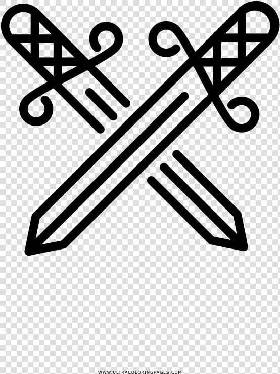 Crossed Swords Coloring Page   Espadas De Cruzadas Png  Transparent PngTransparent PNG