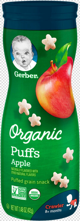 Organic Apple Puffs   Gerber Organic Puffs Apple  HD Png DownloadTransparent PNG