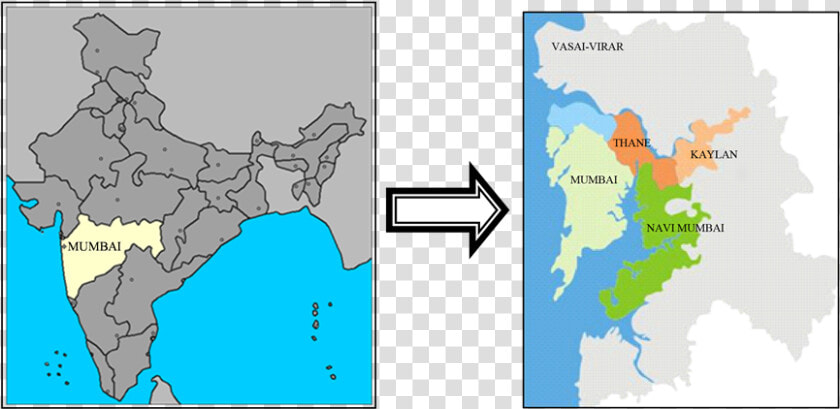 Maharashtra Map Showing Navi Mumbai  HD Png DownloadTransparent PNG