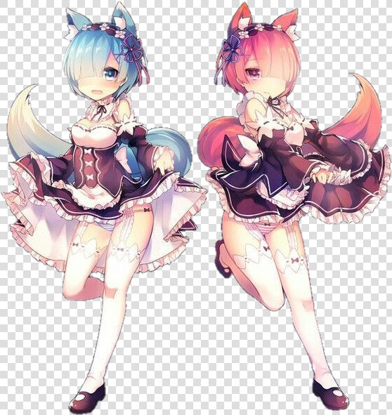  rezero  rem  ram  anime  manga  videogames  foxygirl   Ram Re Zero Stickers  HD Png DownloadTransparent PNG