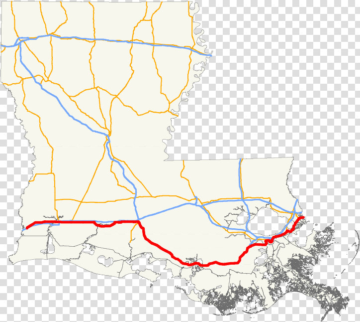 Lake Charles La Map Awesome U S Route 90 In Louisiana   Louisiana Historical Sites Map  HD Png DownloadTransparent PNG