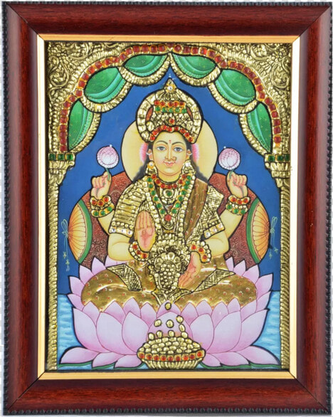 Mangala Arts Lakshmi Tanjore Acrylic Base Painting   Art  HD Png DownloadTransparent PNG