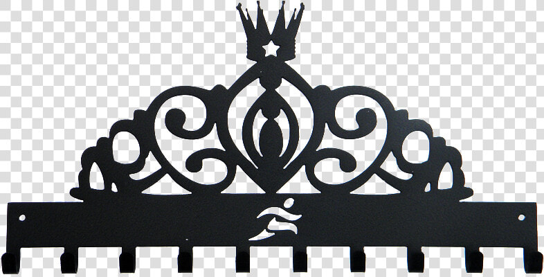 Disney Princess Tiara Runner Black Sparkle 10 Hook   Queen Crowns Black And White  HD Png DownloadTransparent PNG