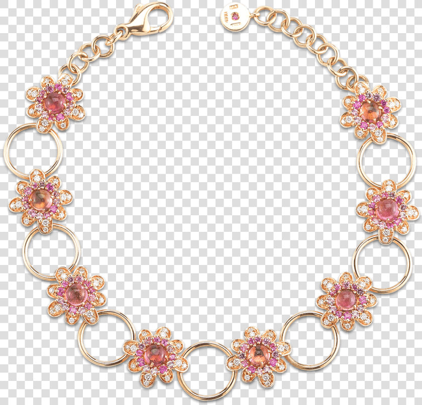 Roberto Coin Art Nouveau 18k Rose Gold Bracelet With   Blue White Red Bead Bracelet  HD Png DownloadTransparent PNG