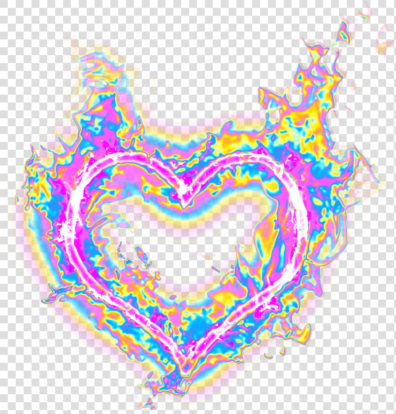  heart  fire  flames  holographic  holo   Transparent Heart In Flames  HD Png DownloadTransparent PNG