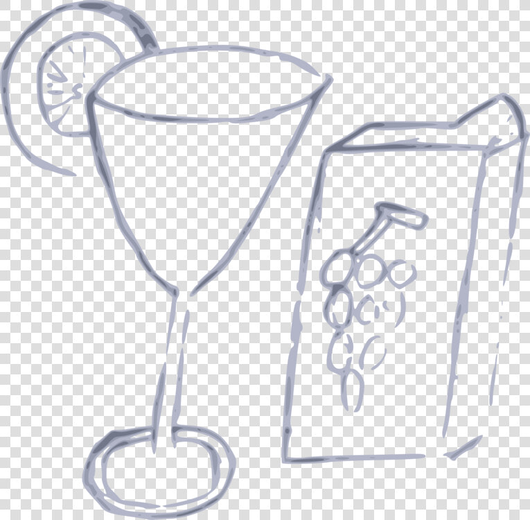 Line Art material champagne Stemware   Cocktail  HD Png DownloadTransparent PNG