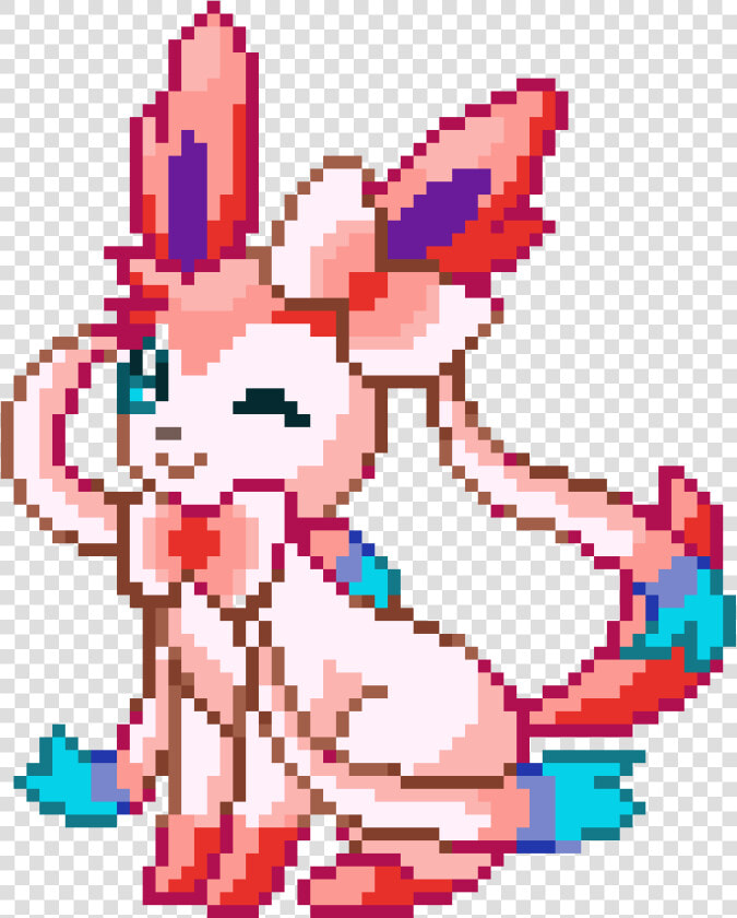 Sylveon Minecraft Pixel Art   Pixel Art Pokemon Sylveon  HD Png DownloadTransparent PNG