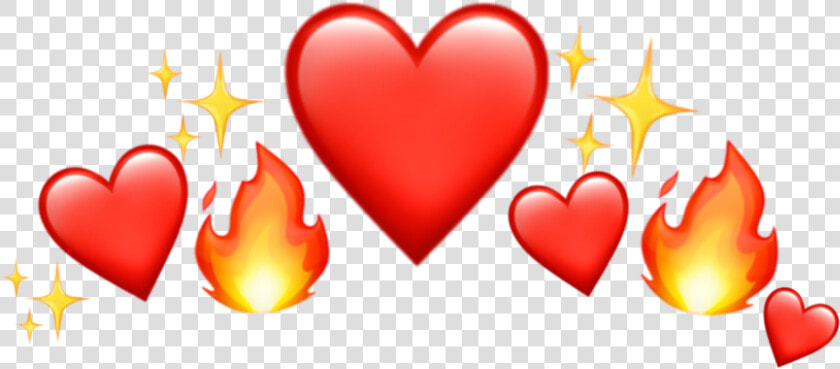  fire  heart  emoji  shine  yellow  red  cute  tumblr  HD Png DownloadTransparent PNG