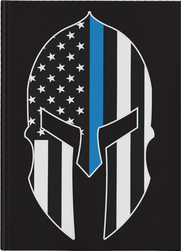 Thin Blue Line Spartan Journal Notebook   Thin Blue Line Spartan Helmet  HD Png DownloadTransparent PNG