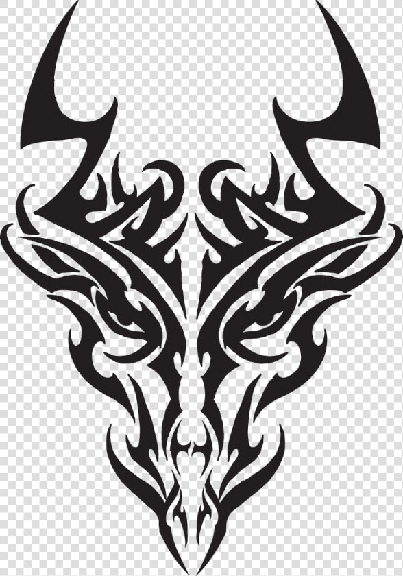 Simple Japanese Dragon Tattoo   Simple Tribal Dragon Tattoo  HD Png DownloadTransparent PNG